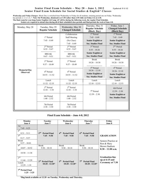 finals schedule scu|scsu finals.